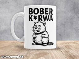Hrnek - 0402 - Bober kurwa černobílý